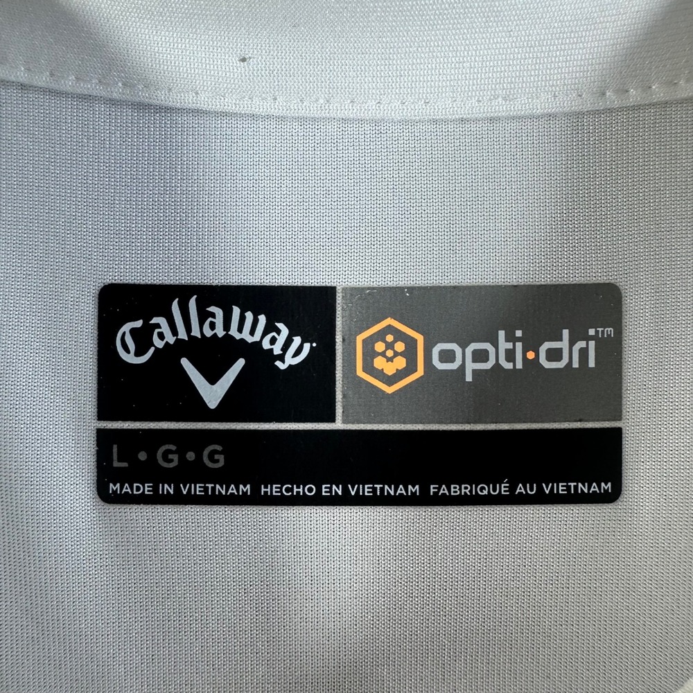 Callaway Mens Opti-Dri Golf Polo Shirt White Green Digital Graphic Large L - Picture 2 of 13
